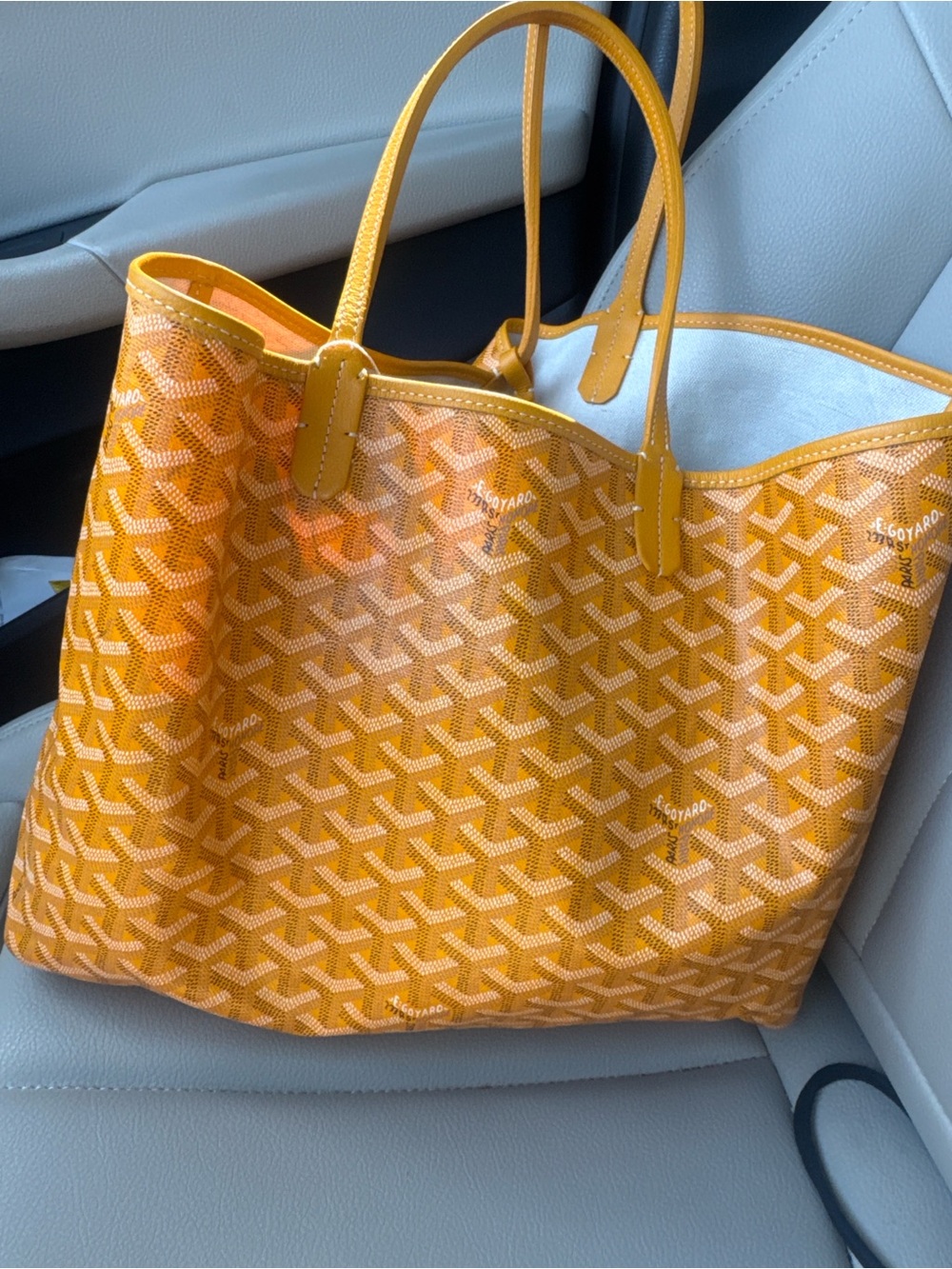 Goyard Saint Louis Tote in Vibrant Yellow-Orange